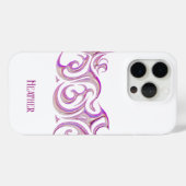 Personalisiert weiß mit rosa 3D-Chrome Case-Mate iPhone Hülle (Rückseite (Horizontal))