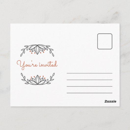 Personalisiert - Weiße Folien Save the Date Postkarte (Rückseite)