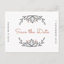 Personalisiert - Weiße Folien Save the Date Postkarte