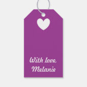 Personalisiert Weißes Herz auf der Kaktus-Blume li Geschenkanhänger (Rückseite)