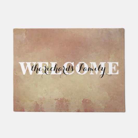 Personalisiert Welcome Modern Funny Family Monogra Fußmatte (Vorderseite)