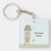 Personalisiert Welcome Zuhause Schlüsselanhänger (Vorderseite)