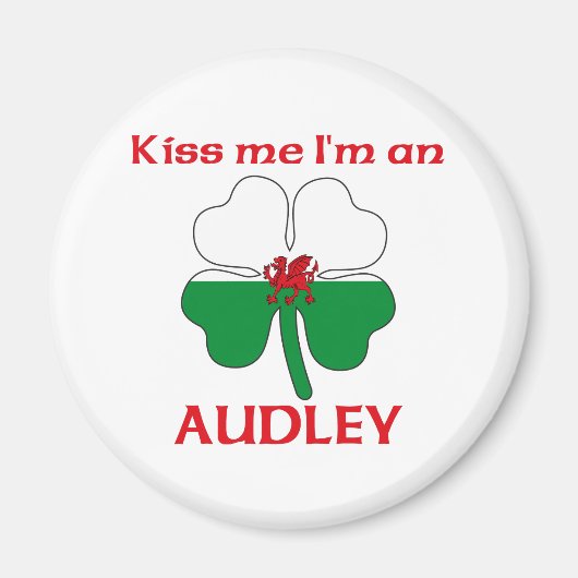 Personalisiert Welsh Kiss Me Ich bin Audley Magnet (Vorne)
