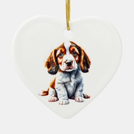 Personalisiert Welsh Springer Spaniel Puppy Keramik Ornament (Vorne)