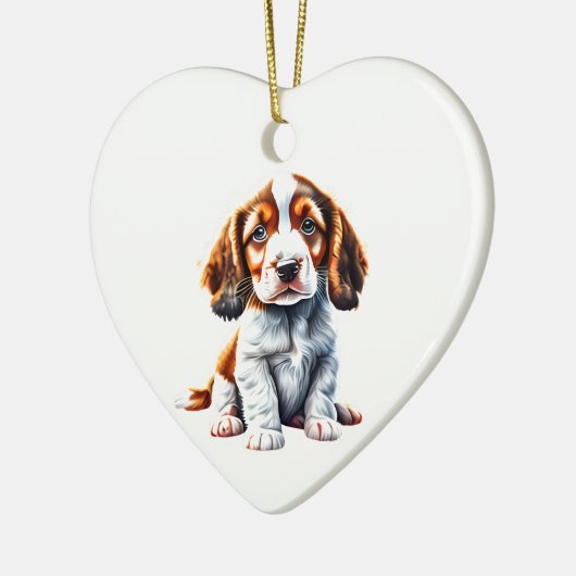 Personalisiert Welsh Springer Spaniel Puppy Keramik Ornament (Links)
