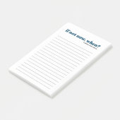 Personalisiert, wenn nicht jetzt, wenn blau zu tun post-it klebezettel (angewinkelt)