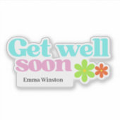 Personalisiert werden bald gut Nachricht Blumenwei Aufkleber (Vorderseite)