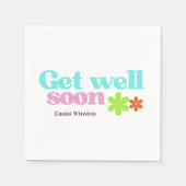 Personalisiert werden bald gut Nachricht Blumenwei Serviette (Vorderseite)