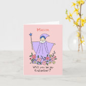 Personalisiert Werden Sie mein Godmuttervorschlag Karte (Gelbe Blume)