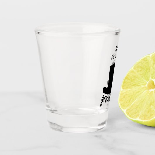 Personalisiert werden Sie mein Trauzeuge Top Hat Schnapsglas (Links)