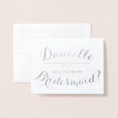 Personalisiert werden Sie meine Bridesmaid sein Folienkarte (Vorderseite mit Umschlag)