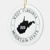 Personalisiert West Virginia Keramik Ornament (Links)