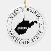 Personalisiert West Virginia Keramik Ornament (Hinten)