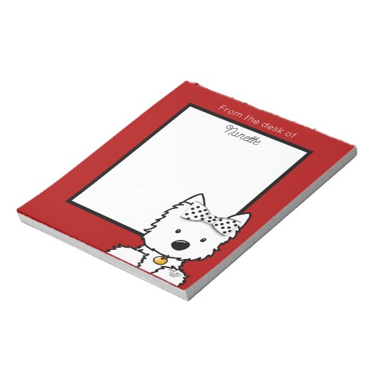 Personalisiert Westie Girl Notizblock (Rotiert)