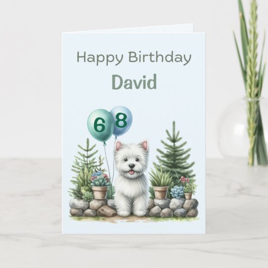 Personalisiert Westie Happy Birthday Card Karte (Vorderseite)