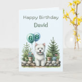 Personalisiert Westie Happy Birthday Card Karte (Gelbe Blume)