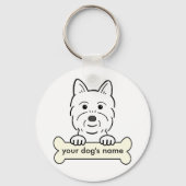 Personalisiert Westie Schlüsselanhänger (Vorderseite)