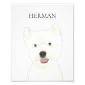 Personalisiert Westie West Highland Terrier Art Fotodruck (Vorne)