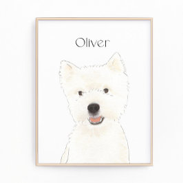 Personalisiert Westie West Highland Terrier Art Fotodruck