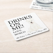 Personalisiert Westie West Highland Terrier Weddin Rechteckiger Pappuntersetzer (angewinkelt)