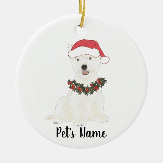 Personalisiert Westie Westie Highland Terrier Keramik Ornament (Vorne)