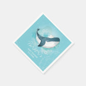 Personalisiert Whale Baby Dusche Serviette (Ecke)