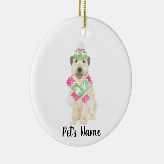 Personalisiert Wheaten Terrier Christmas Pink Scar Keramik Ornament (Rechts)