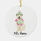 Personalisiert Wheaten Terrier Christmas Pink Scar Keramik Ornament (Vorne)
