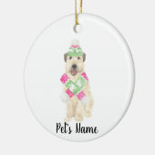 Personalisiert Wheaten Terrier Christmas Pink Scar Keramik Ornament (Links)
