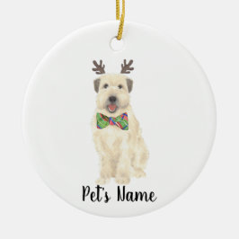 Personalisiert Wheaten Terrier Christmas Rentier Keramik Ornament