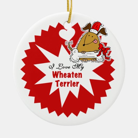 Personalisiert Wheaten Terrier Dog Keepake Ornamen Keramikornament (Vorne)