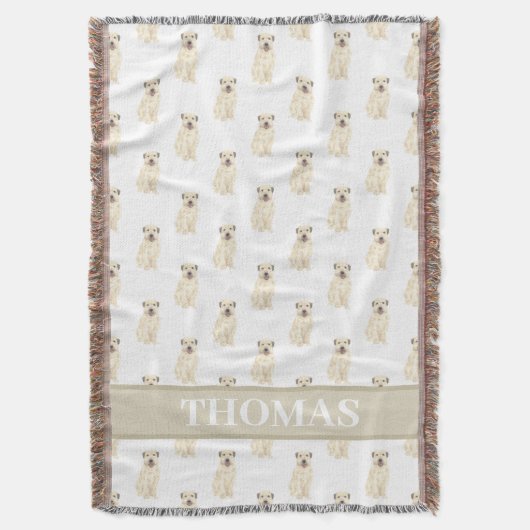Personalisiert Wheaten Terrier Tan & White Decke (Vorderseite Vertikal)