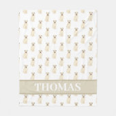 Personalisiert Wheaten Terrier Tan & White Fleecedecke (Vorderseite)