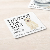 Personalisiert Wheaten Terrier Wedding Rechteckiger Pappuntersetzer (angewinkelt)