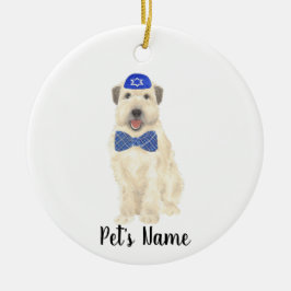 Personalisiert Wheaten Terrier Yarmulke und Krawat Keramik Ornament