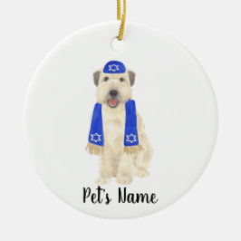 Personalisiert Wheaten Terrier Yarmulke und Scarf Keramik Ornament
