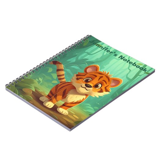 Personalisiert Whimsical Baby Tiger Journal. Tiger Notizblock (Linke Seite)
