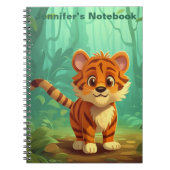 Personalisiert Whimsical Baby Tiger Journal. Tiger Notizblock (Vorderseite)