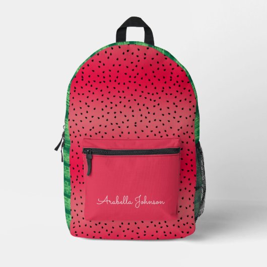 Personalisiert Whimsical Watermelon Sommerfrüchte Bedruckter Rucksack (Vorderseite)