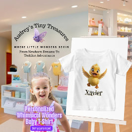 Personalisiert Whimsical Wonders Baby Duck T - Shi Baby T-shirt