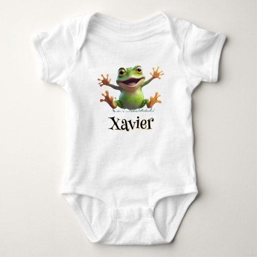 Personalisiert Whimsical Wonders Baby Frog Bodysui Baby Strampler (Vorderseite)