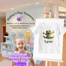 Personalisiert Whimsical Wonders Baby Frog T - Shi Baby T-shirt