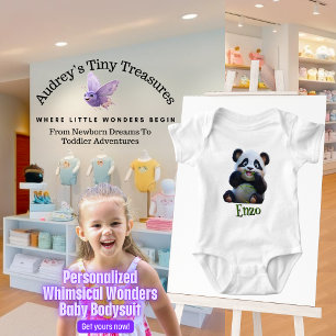 Personalisiert Whimsical Wonders Baby Panda Bodysu Strampler
