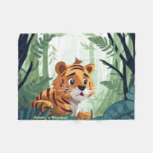 Personalisiert Whimsical Woodland Baby Tiger Fleecedecke (Vorderseite (Horizontal))