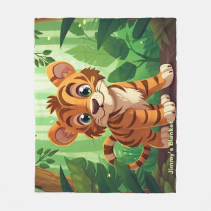 Personalisiert Whimsical Woodland Baby Tiger Fleecedecke