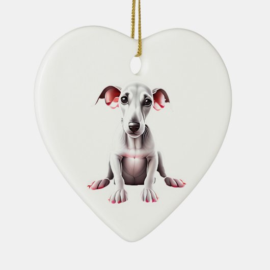 Personalisiert Whippet Puppy Keramik Ornament (Rechts)