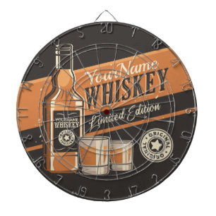 Personalisiert Whiskey Liquor Flasche Western Bar  Dartscheibe