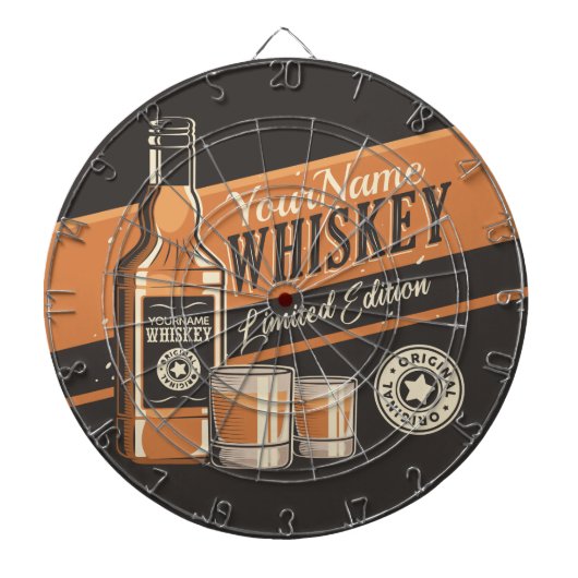 Personalisiert Whiskey Liquor Flasche Western Bar Dartscheibe (vorne)