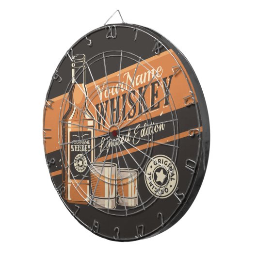 Personalisiert Whiskey Liquor Flasche Western Bar  Dartscheibe (Vorderseite rechts)