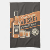 Personalisiert Whiskey Liquor Flasche Western Bar Geschirrtuch (Vertikal)